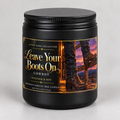 Leave Your Boots On — Cowboy, 6 oz candle mockup in a matte black jar