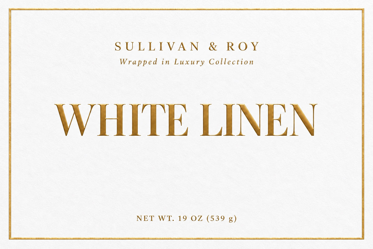 White Linen label — Sullivan & Roy Wrapped in Luxury Collection, net wt. 19 oz (539 g).
